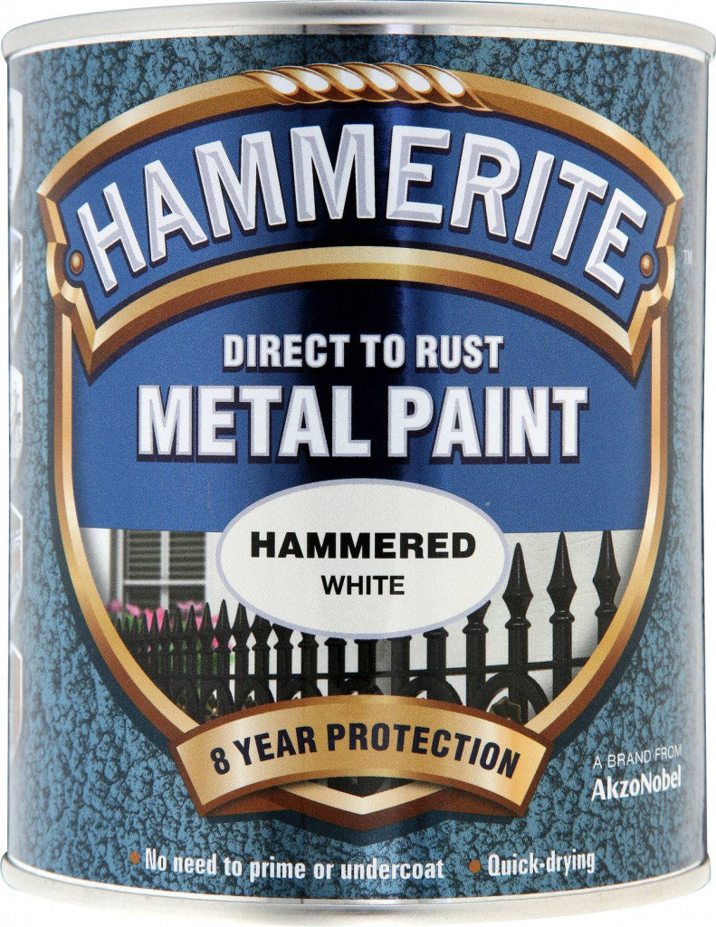 AMK® Hammerite Metal Paint Hammered 750ml White
