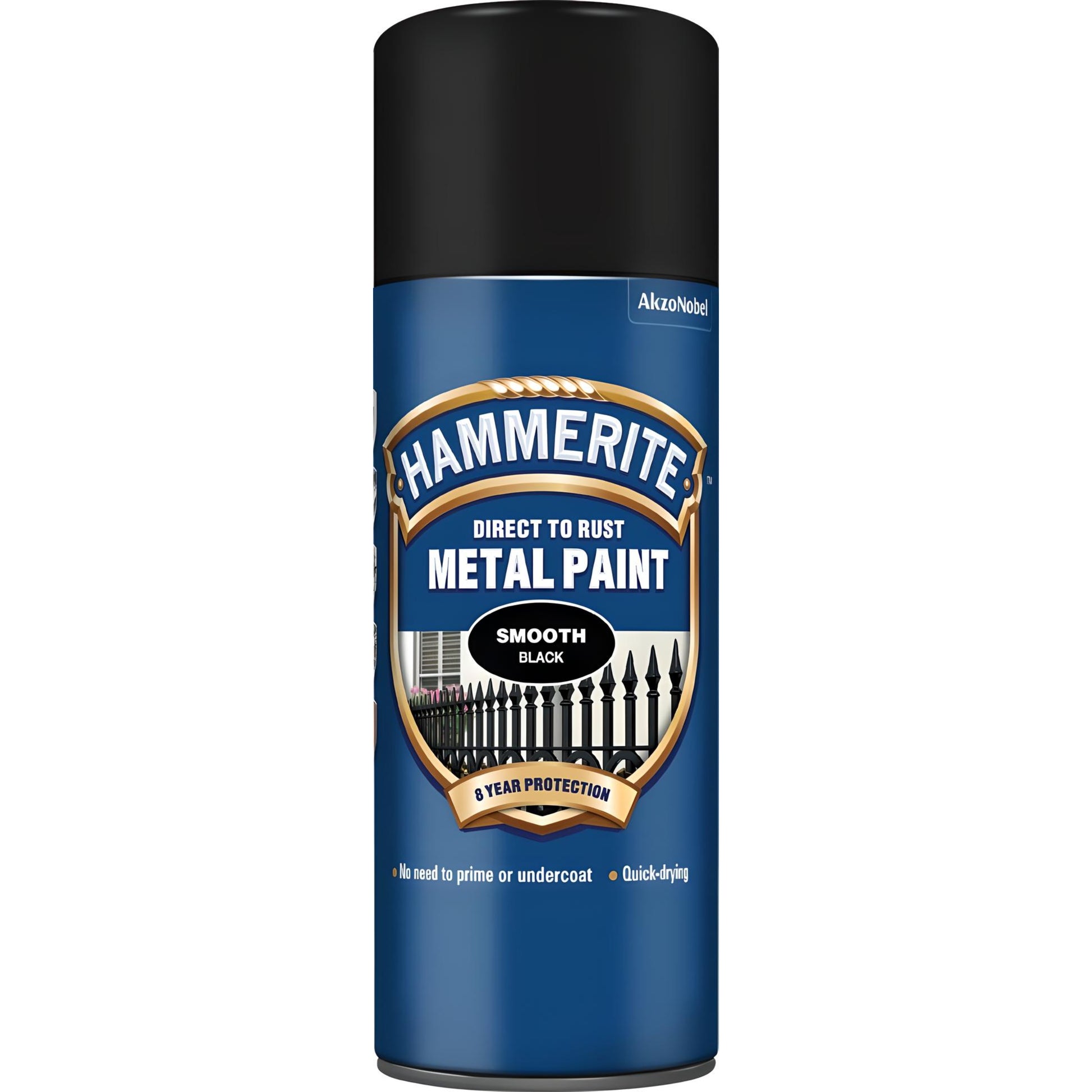 AMK® Hammerite Metal Paint 400ml Aerosol Smooth Black