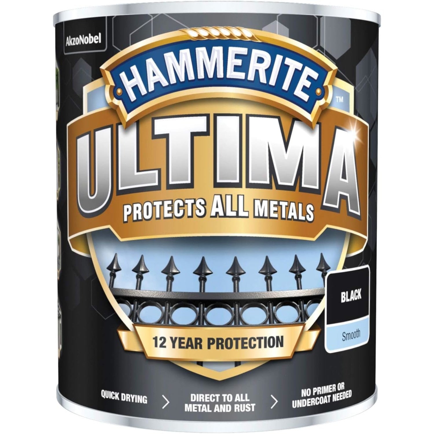 Hammerite Ultima Smooth Metal Paint 750ml Black