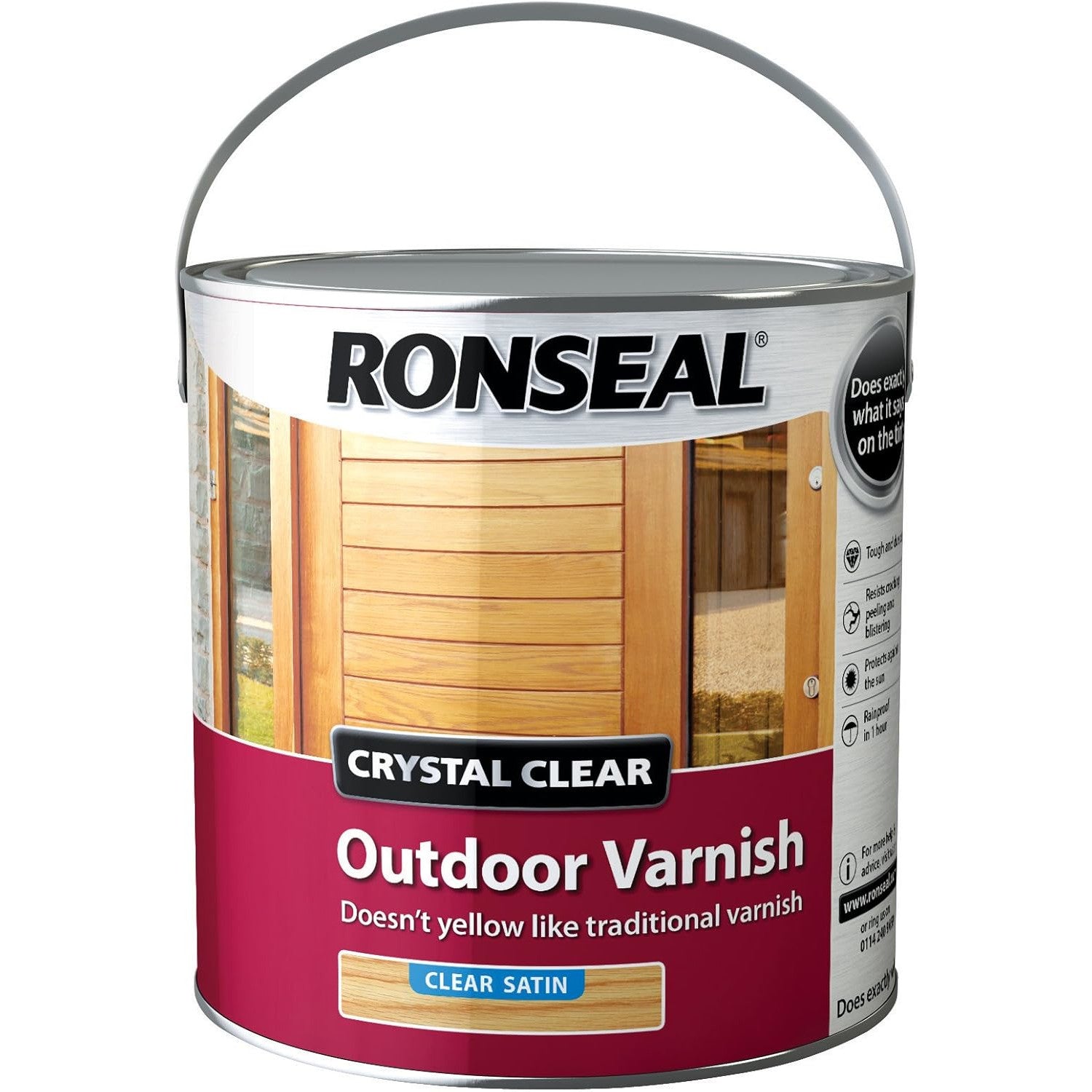 Ronseal Crystal Clear Outdoor Varnish 750ml Satin