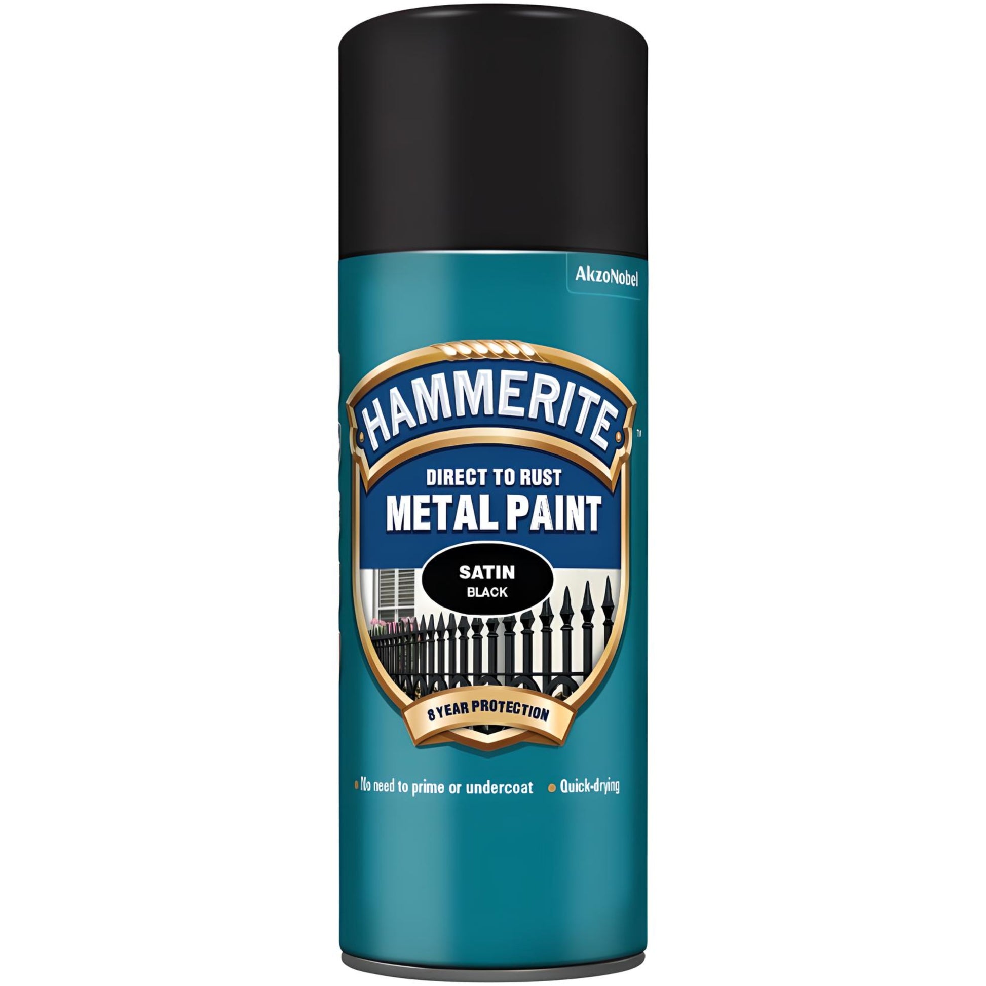 Hammerite Metal Paint 400ml Aerosol Satin Black
