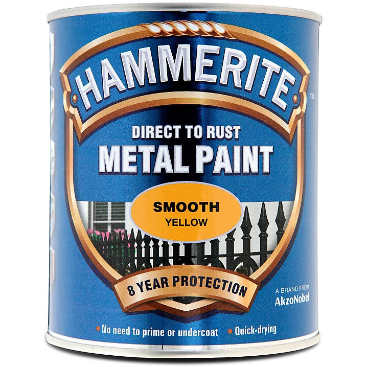 Hammerite Metal Paint Smooth 750ml Yellow