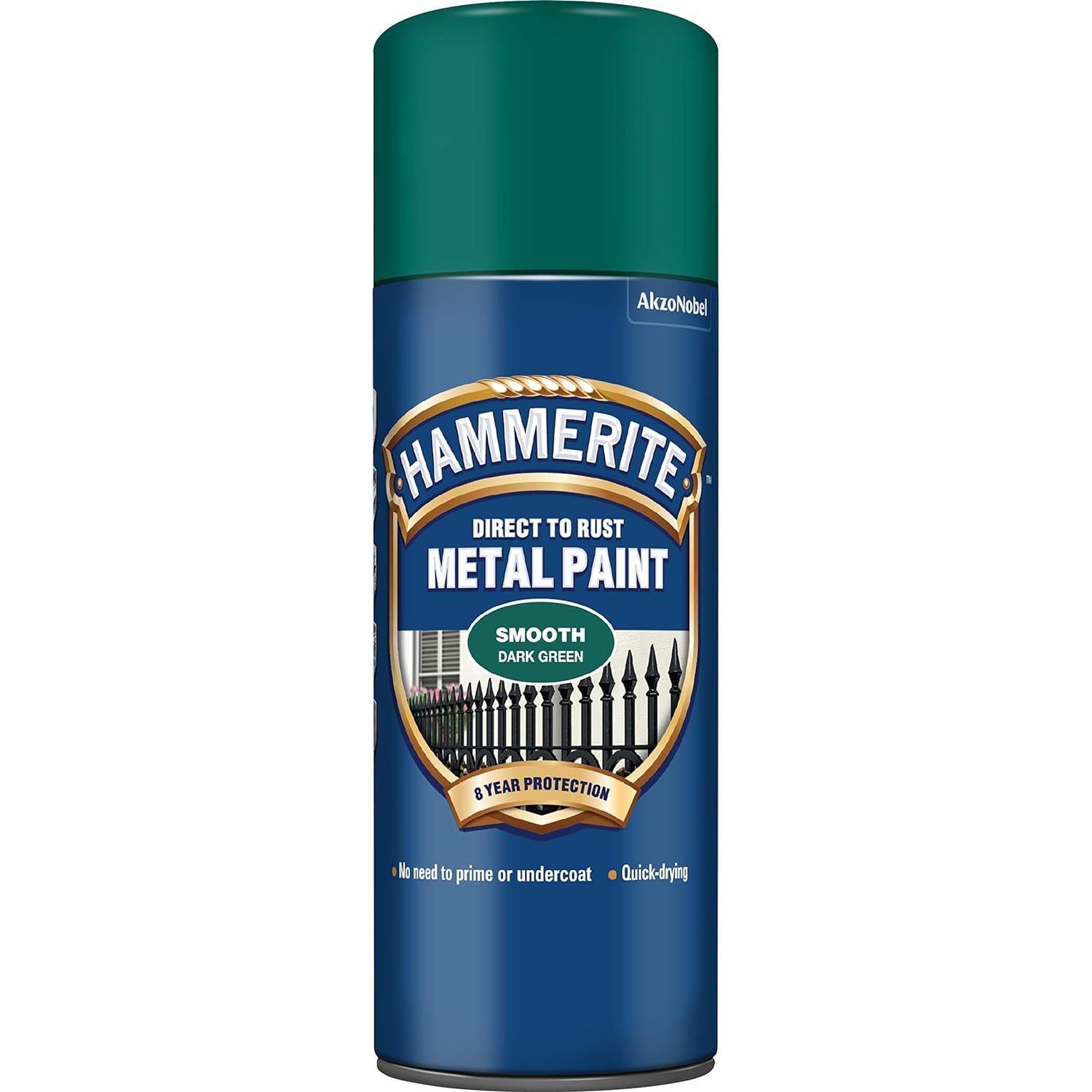 AMK® Hammerite Metal Paint 400ml Aerosol Smooth Dark Green