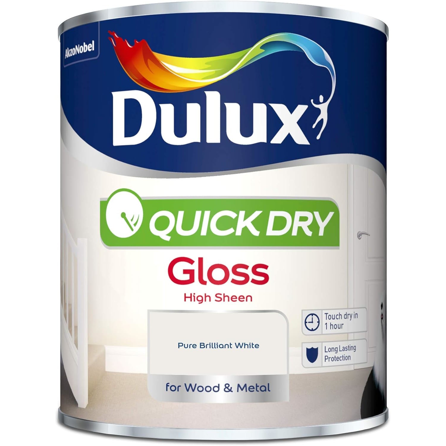 AMK® Dulux Quick Dry Gloss 750ml Pure Brilliant White