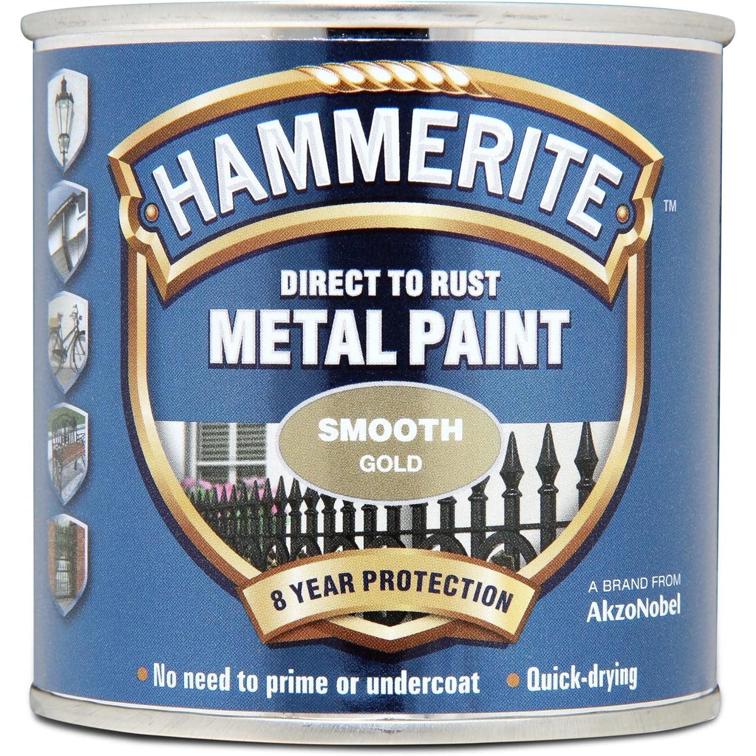 AMK® Hammerite Metal Paint Smooth 750ml Gold