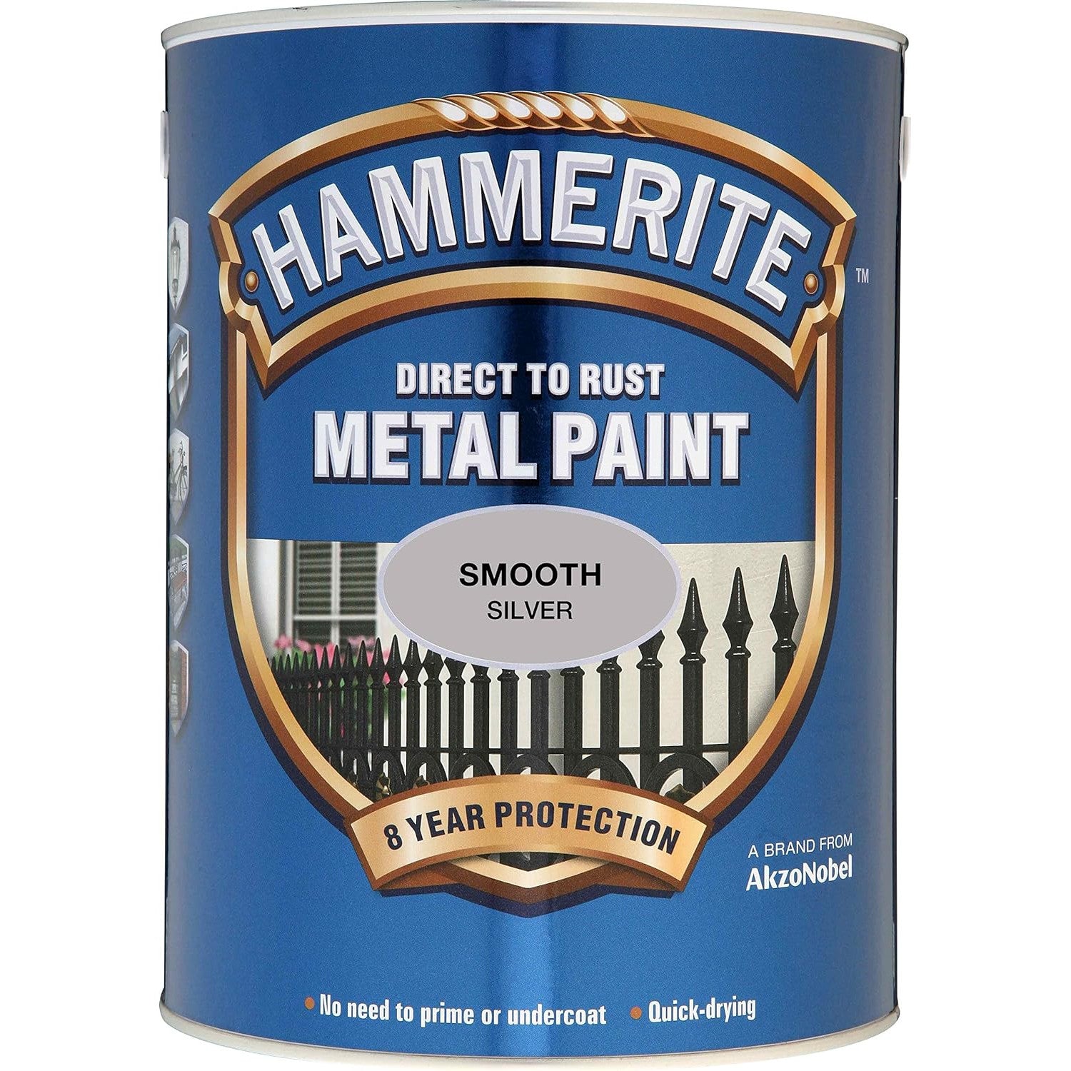 AMK® Hammerite Metal Paint Smooth 2.5L Silver