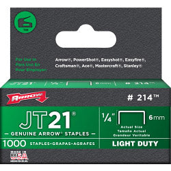 AMK® Arrow JT21/T27 Staples 6mm 1/4in (1000)