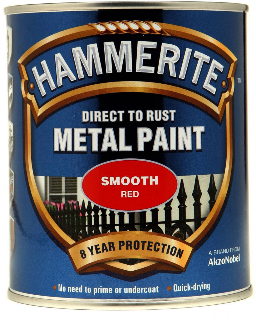 AMK® Hammerite Metal Paint Smooth 750ml Red