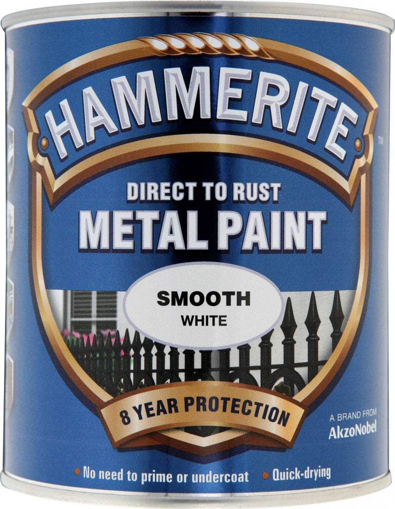 AMK® Hammerite Metal Paint Smooth 750ml White