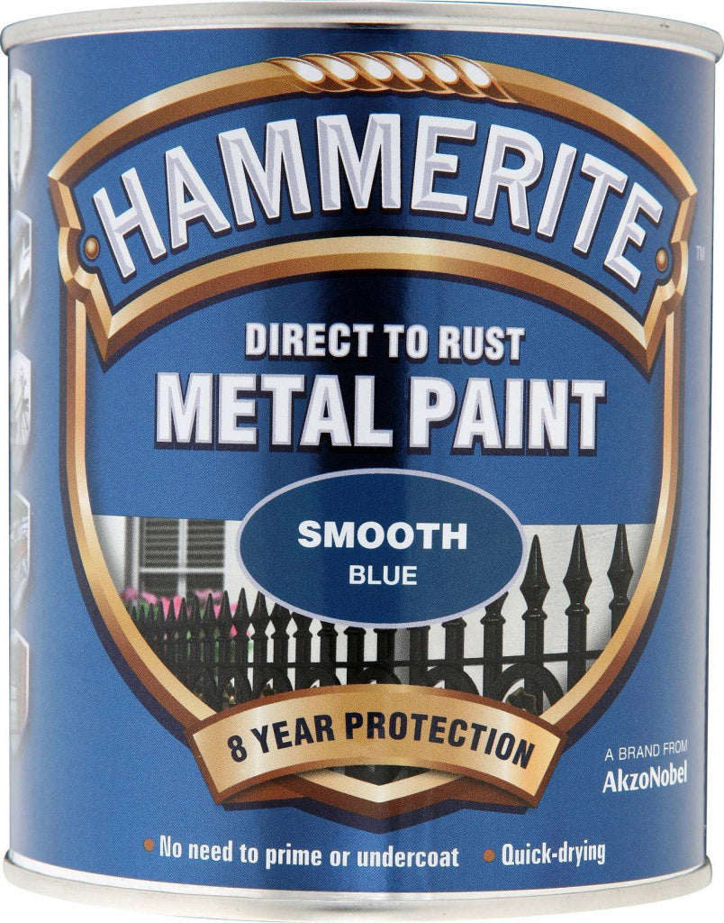 AMK® Hammerite Metal Paint Smooth 750ml Blue
