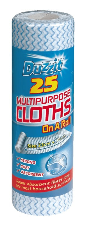 AMK® Duzzit Multi Purpose Cloths On A Roll 25 Pack