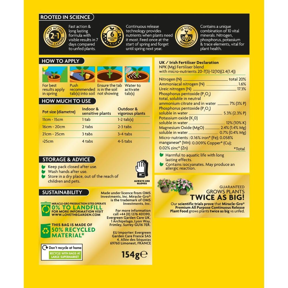 AMK® Miracle-Gro® All Purpose Continuous Release Plant Food Tablets Pack 35