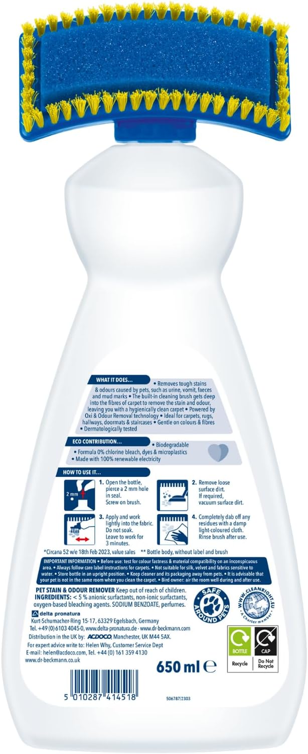 Dr Beckmann Pet Stain & Odour Remover 650ml
