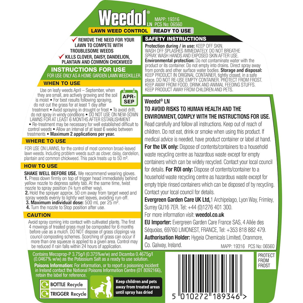 AMK® Weedol Lawn Weed Killer Gun 1L