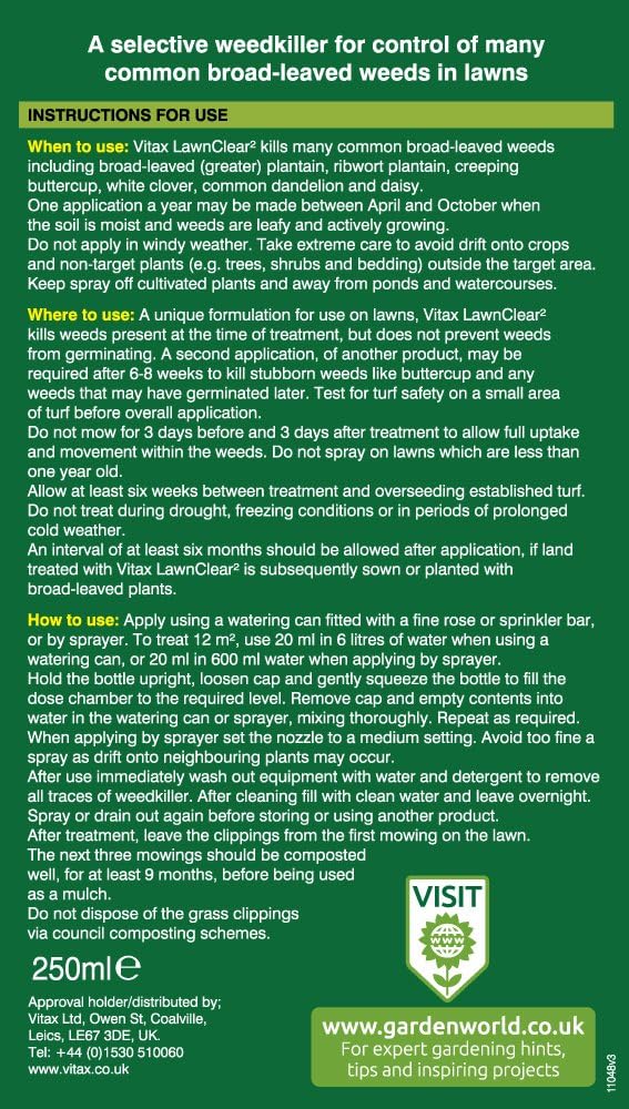 AMK® Vitax Lawn Clear 250ml
