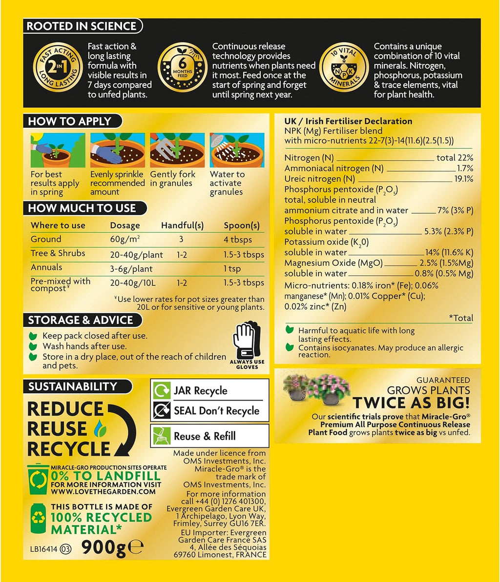 AMK® Miracle-Gro® All Purpose Continuous Release Plant Food 900g