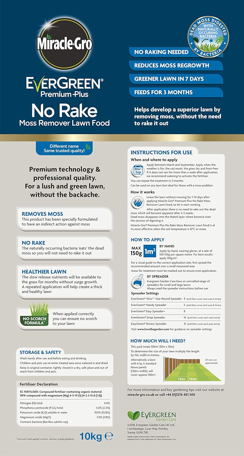 Miracle-Gro® Evergreen No Rake Moss Remover 100m2