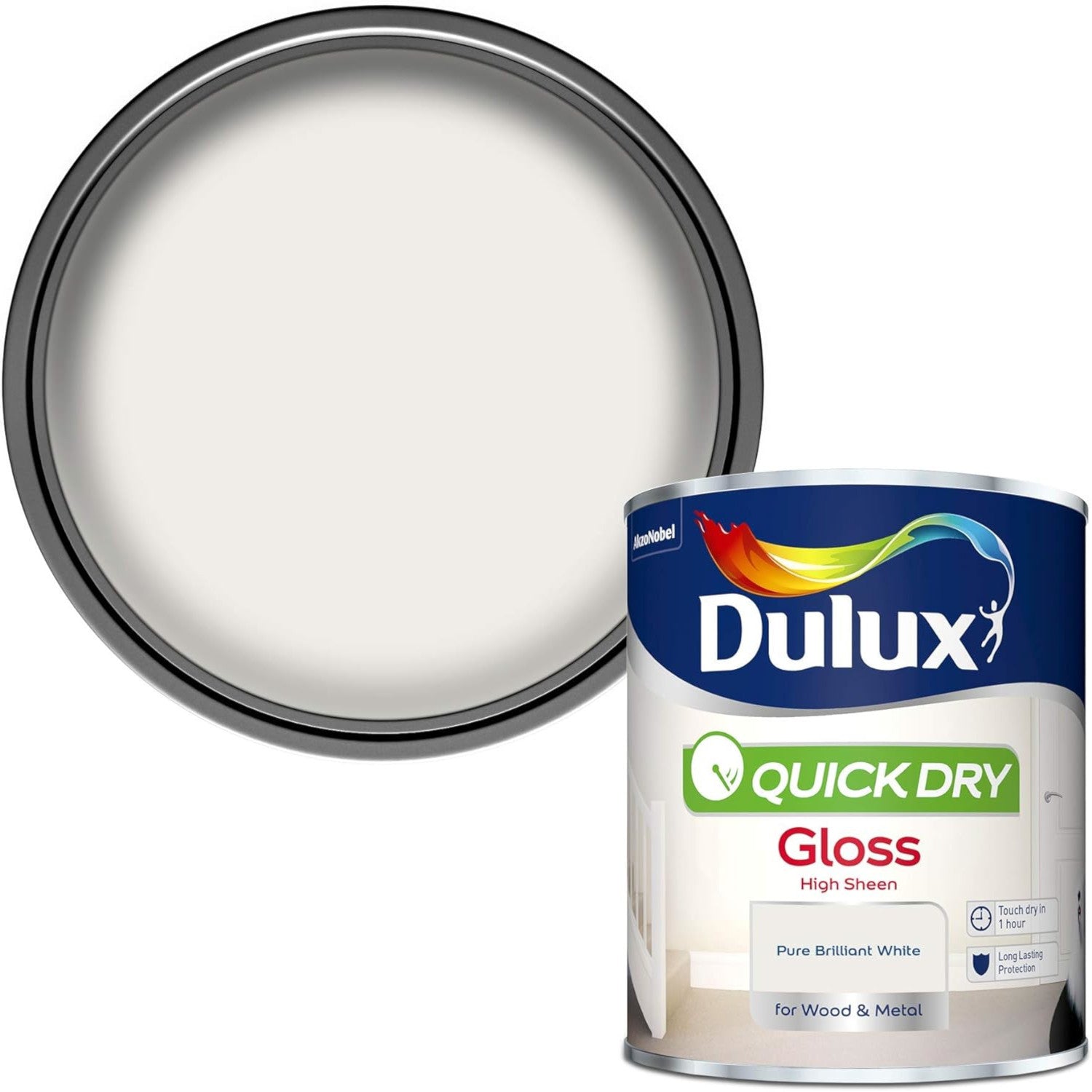 Dulux Quick Dry Gloss 750ml Pure Brilliant White