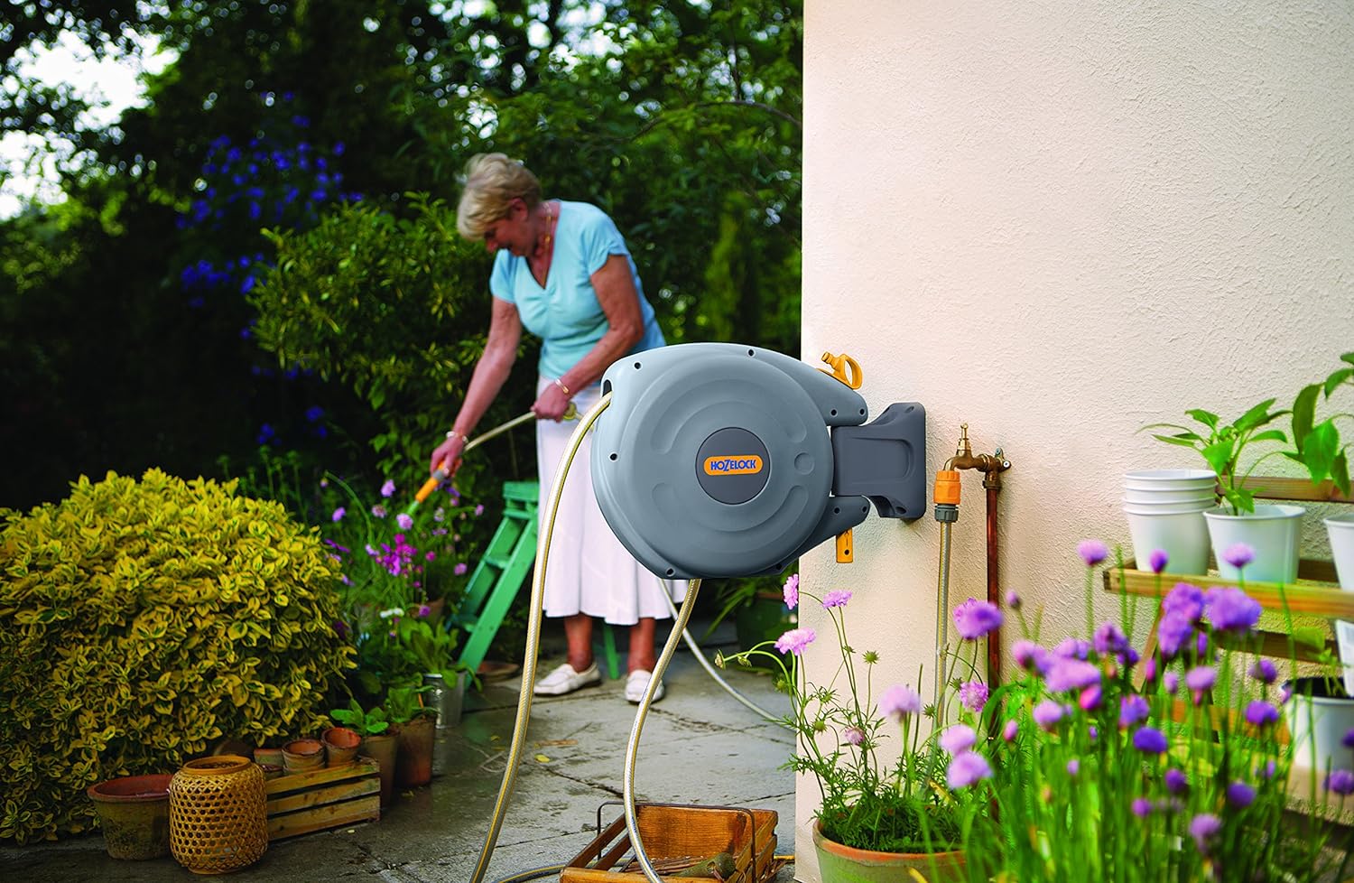 AMK® Hozelock Mini Auto Reel Wall Mounted Reel with 10m Hose