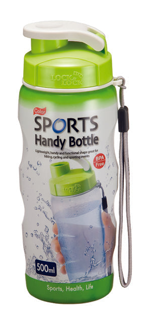 AMK® Locknlock Green Sports Handy Bottle with Carry Strap 500ml
