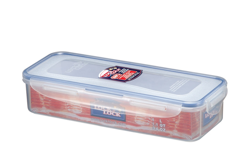 AMK® Locknlock Rectangular Bacon Food Storage Fridge Box with Freshness Tray 1L
