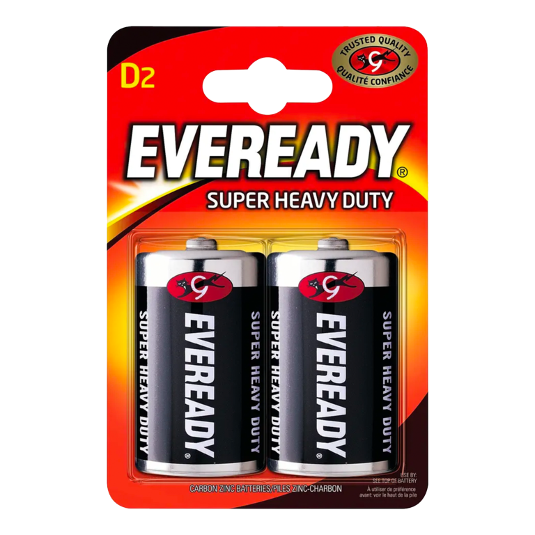 AMK® Eveready Super Heavy Duty Batteries D Pack 2