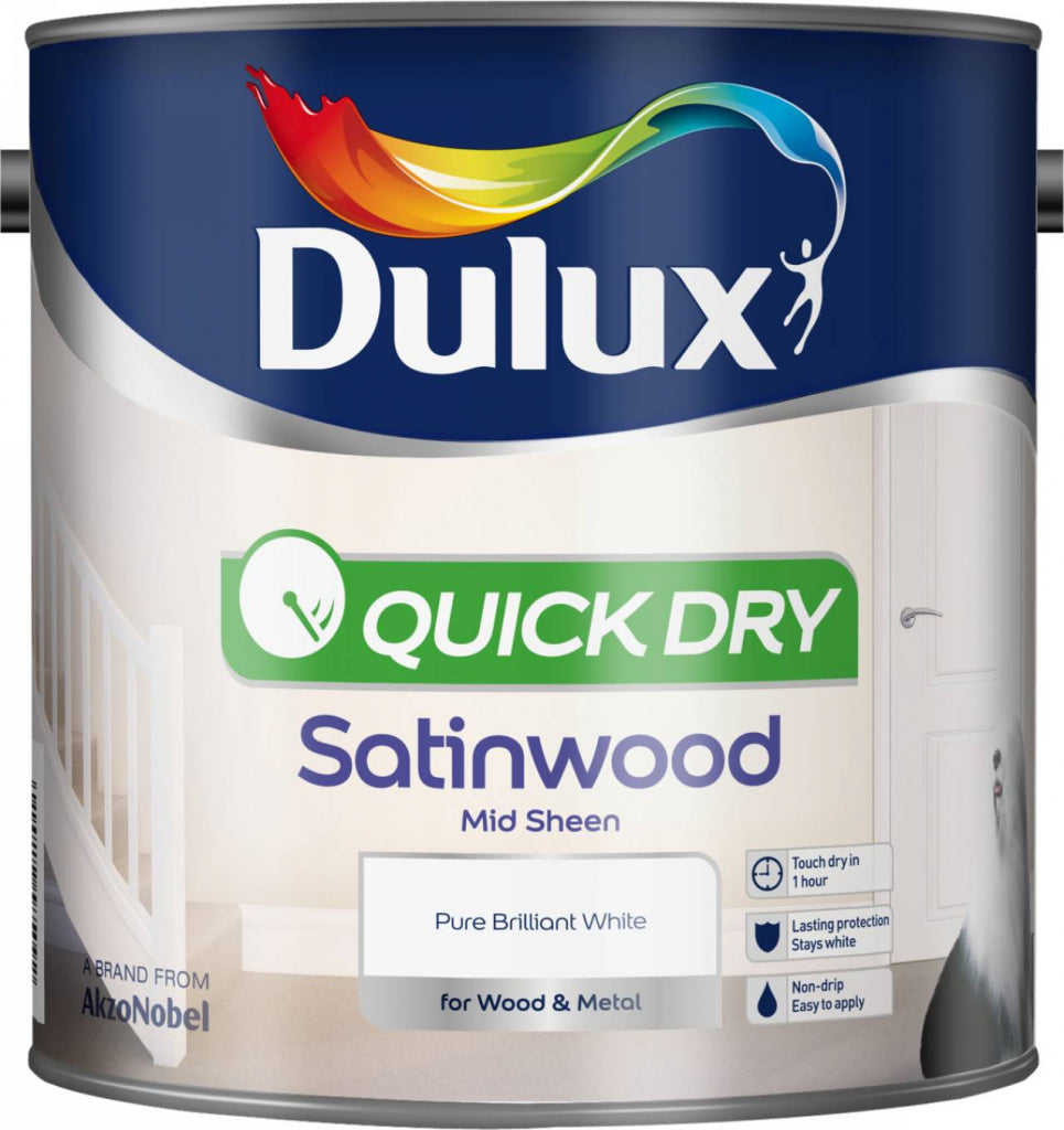 AMK® Dulux Quick Dry Satinwood 2.5L Pure Brilliant White