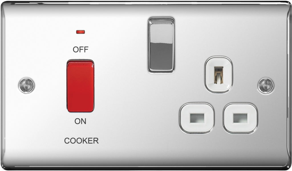 AMK® BG Polished Chrome Dp Switch 13a Socket 45a