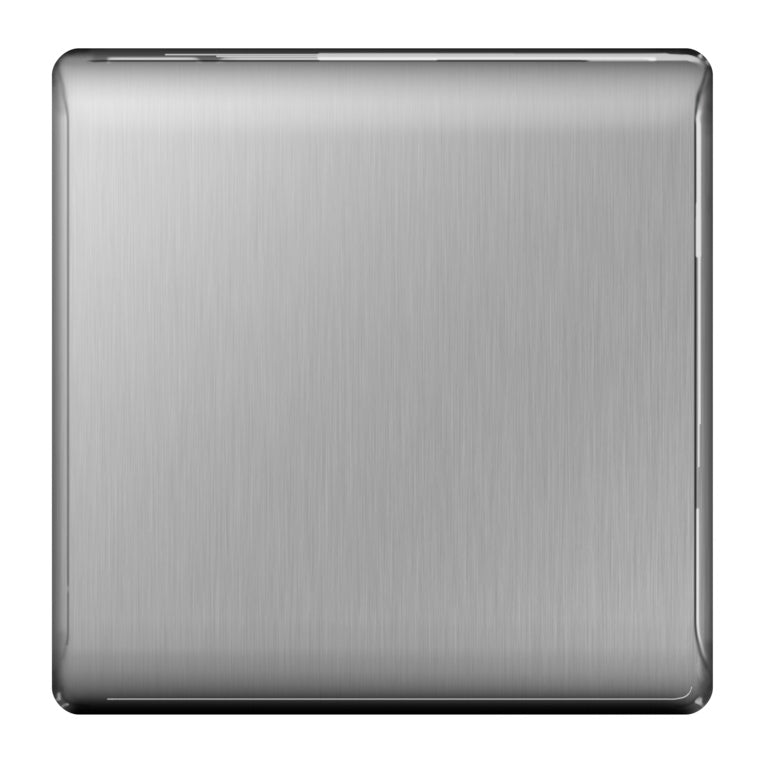 AMK® BG Brushed Steel Blank Plate 1 Gang