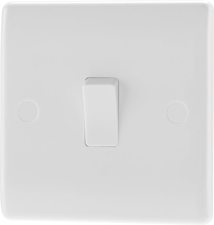 AMK® BG 1 Way 1 Gang White Round Edge Switch 10a