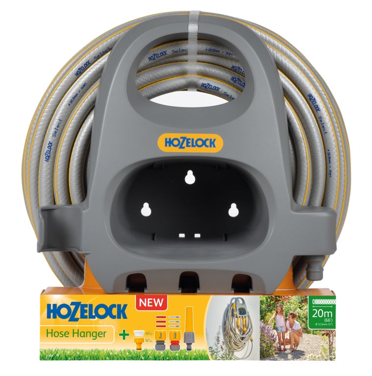 AMK® Hozelock Hose Hanger With 20m Hose & Fitting Set