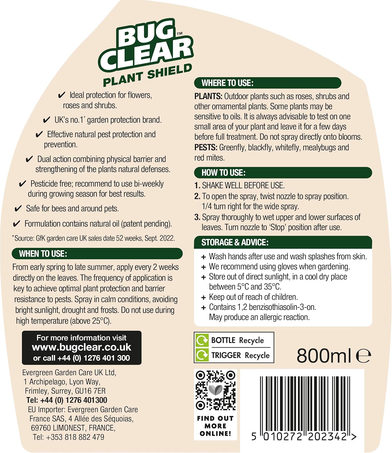 BugClear Plant Shield 800ml