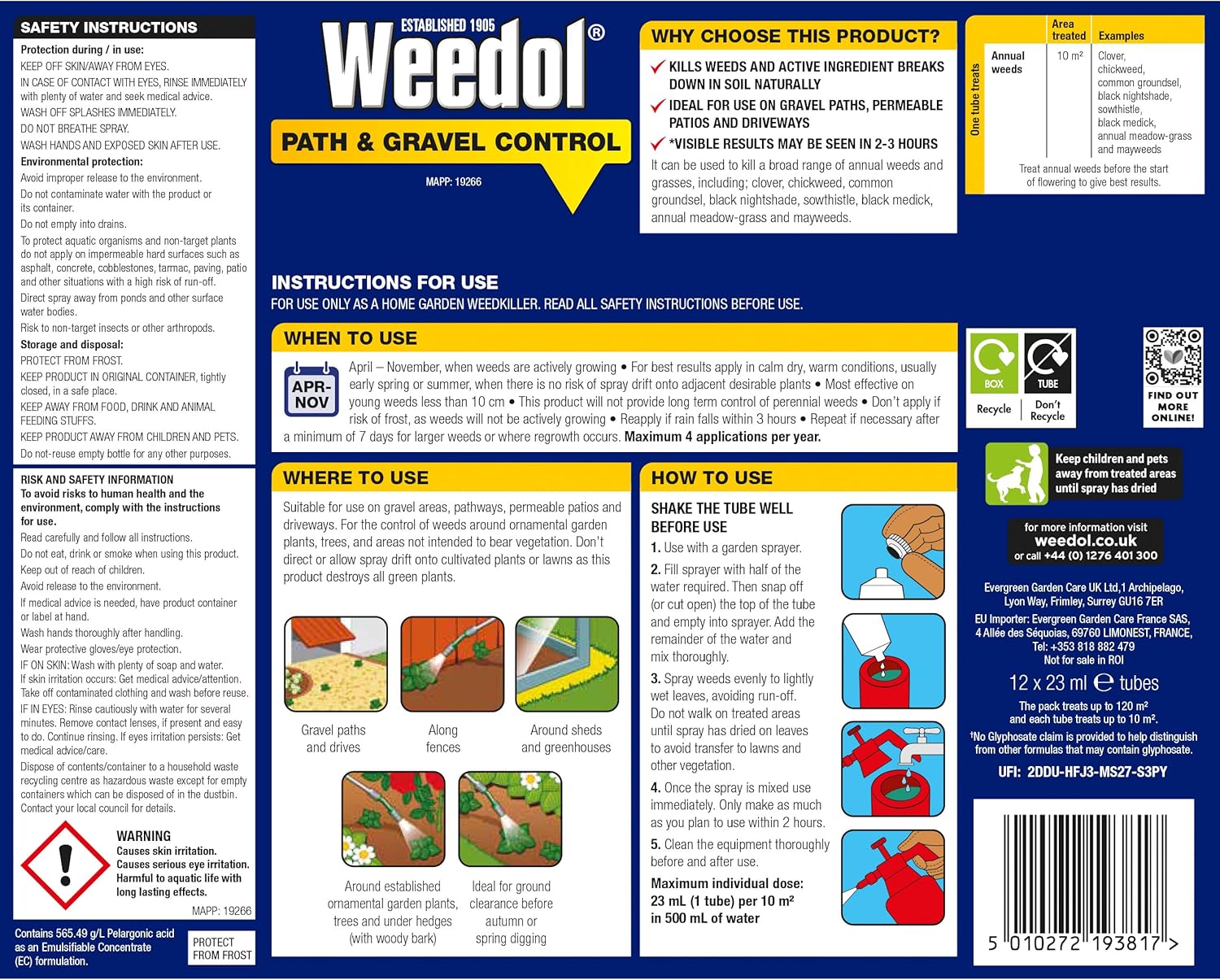 Weedol Path & Gravel Control 12 Tube Concentrate