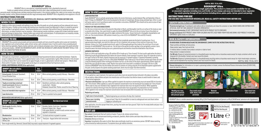 Roundup Ultra Weedkiller 1L