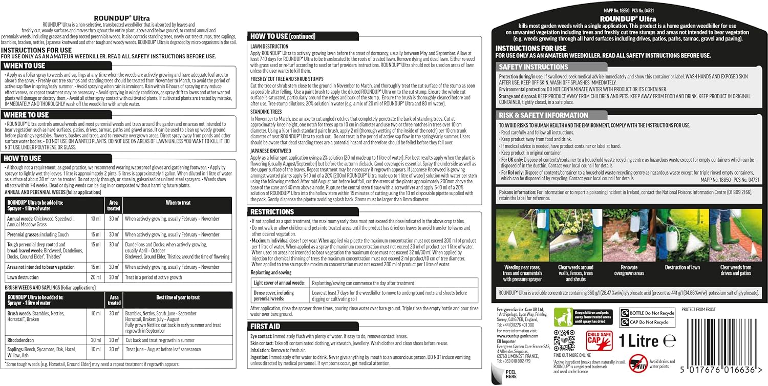 AMK® Roundup Ultra Weedkiller 1L