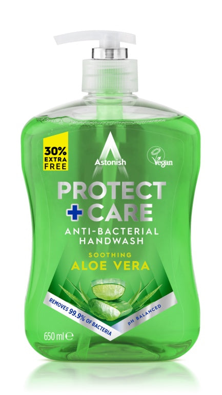 AMK® Astonish Protect + Care Antibacterial Handwash 650ml Aloe Vera
