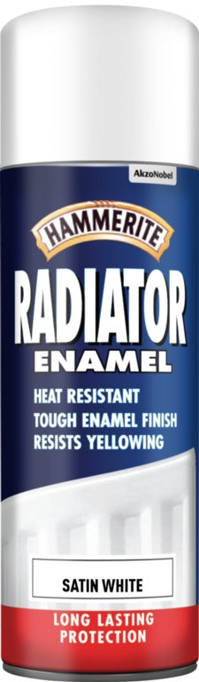 AMK® Hammerite Radiator Enamel 400ml Aerosol Satin White