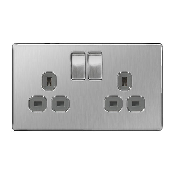 AMK® BG Switched Socket 2 Socket Double Pole 13a