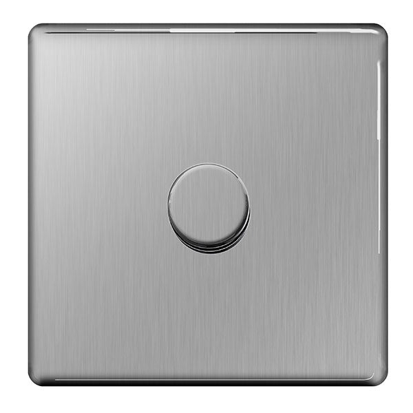 AMK® BG Dimmer Switch Push On /Off Brushed Steel - 1 Switch