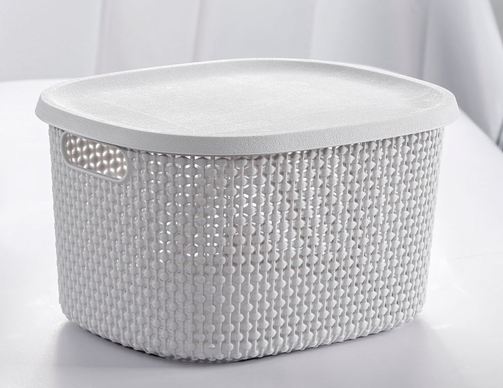 AMK® Blue Canyon Small Storage Box With Lid Light Grey