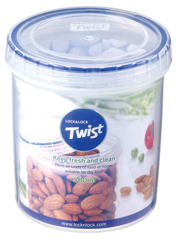 AMK® Locknlock Round Food Storage Container with Twist Lid 560ml (98 x 110mm)