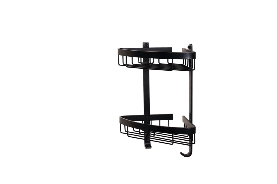 AMK® Croydex Aluminium Chunk 2 Tier Basket Black