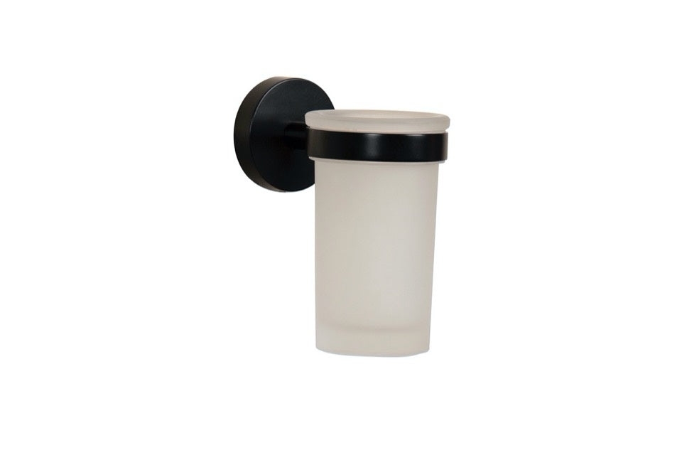 AMK® Croydex Flexi Fit Matt Black Tumbler And Holder