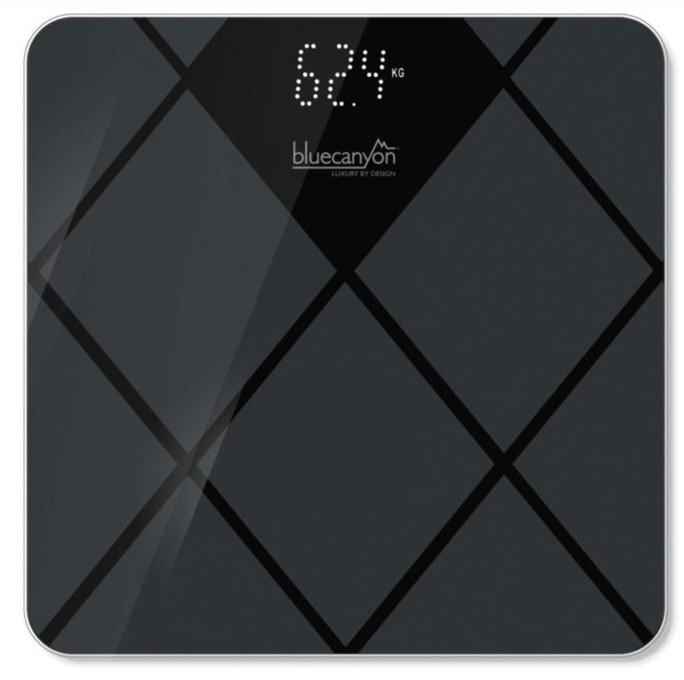 AMK® Blue Canyon Diamond Design White Display Digital Scale Black