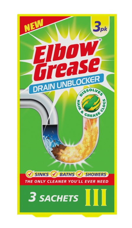AMK® Elbow Grease Drain Unblocker Sachets 3 x 40g