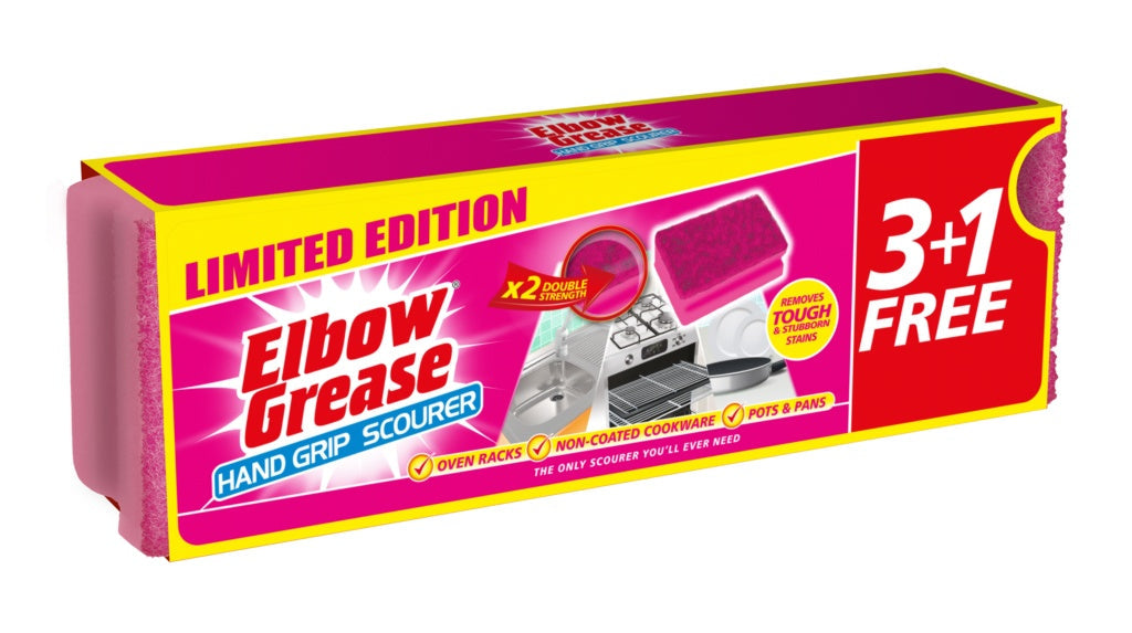 AMK® Elbow Grease Hand Grip Pink Scourer 4 Pack