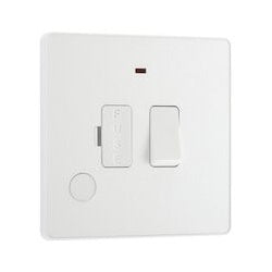 AMK® BG 13a Plastic Switched Fused Spur With LED Pearlescent White