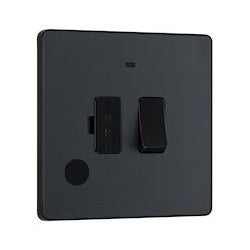 AMK® BG 13a Plastic Switched Fused Spur With LED Matt Grey