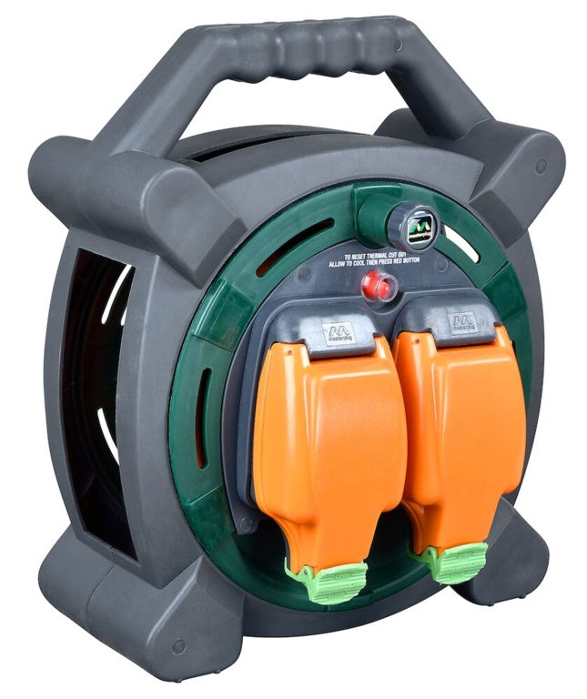 AMK® Masterplug Cable Reel 2 Gang 20m / IP54/ 240v