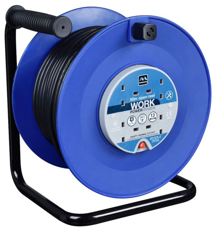 AMK® Masterplug Open Cable Reel 4 Gang 50m / 240v